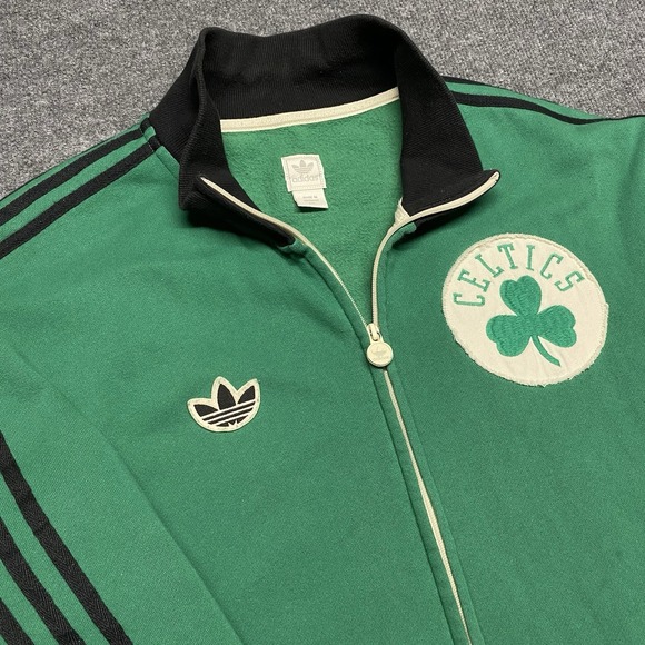 Vintage Boston Celtics Jacket Men 2XL Adidas NBA Track Full Zip Y2K EUC - Picture 1 of 9